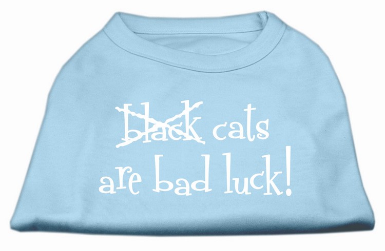 Black Cats are Bad Luck Screen Print Shirt Baby Blue L